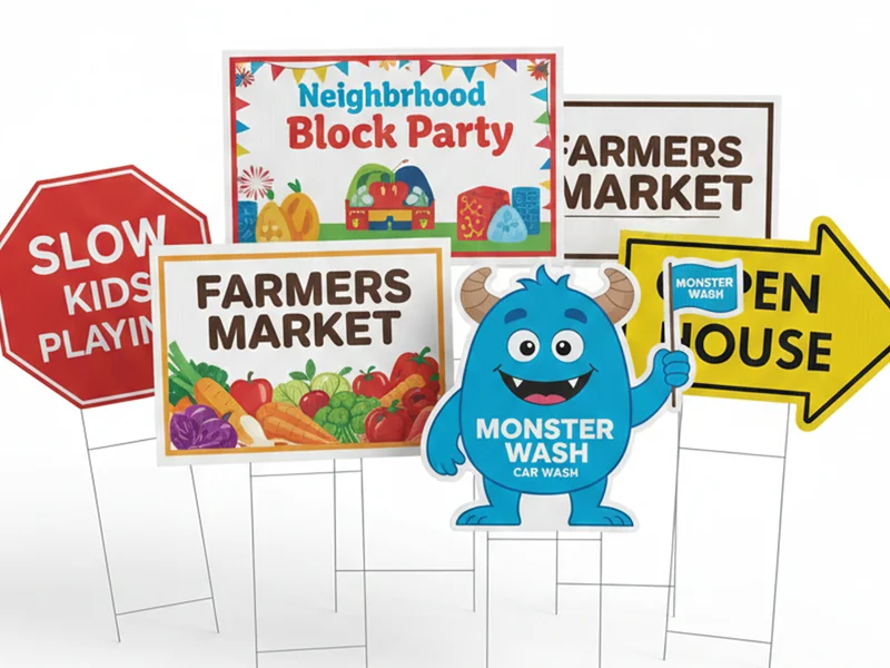 Die-Cut Coroplast Yard Signs (One Side)